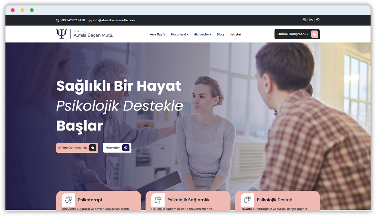 Psychologist Almıla Beçen Mutlu Web Development