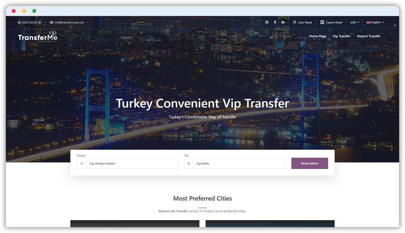 TransferMe Vip Web Development
